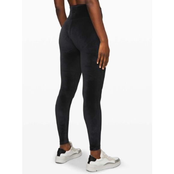 Lululemon‎ Wunder Lounge High-Rise Leggings Velvet Women's Size 4 Black - Picture 8 of 8